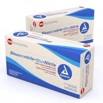 Safe-Touch Blue Nitrile Exam Gloves PF - Md 100/bx