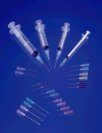 3cc Syringe w/22Gx1" Needle Combo, 100/box, Exel