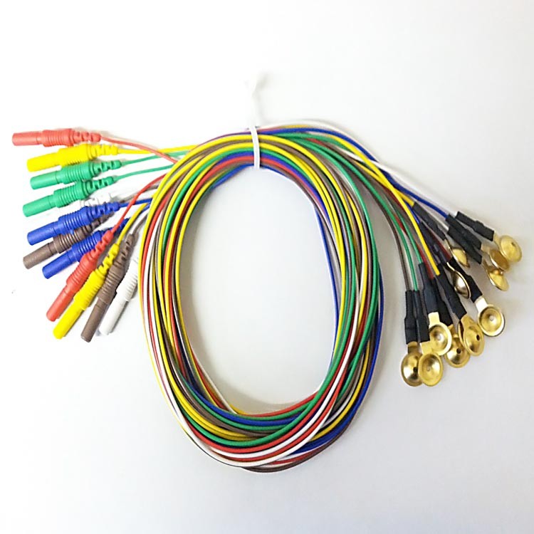 EEG Electrode, 10mm Gold Plated 120" 12/set