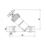 VALVE ANGLE SEAT M-THREADED PP 1/2"