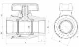 VALVE BALL PA-GR Rc 3/4" WITH DRAIN