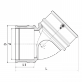 45D WASTEWATER ELBOW LIGHTFIT 110-110 