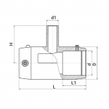 REDUCING TEE EF 25-20-25  