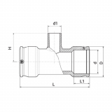 REDUCING TEE EF 90-63-90  