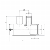 REDUCING TEE WITH TWO OUTLETS 40X25X25X40 