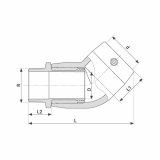 45D ELBOW MALE TRANSITION EF BRASS 32-1/2"