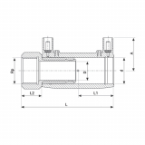 FEMALE TRANSITION COUPLER EF BRASS 25-3/4"