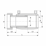 FEMALE FREE NUT TRANSITION COUPLER EF BRASS 20-3/4" 