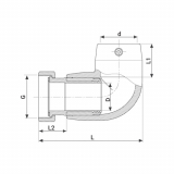 90D ELBOW FEMALE FREE NUT TRANSITION EF BRASS 32-1.1/4 