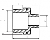 REDUCING NIPPLE THREADED PP 1"-1/2"