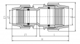 REDUCING COUPLER RURAL 1"-1/2