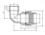 90D ELBOW FEMALE METRIC 16-1/2"