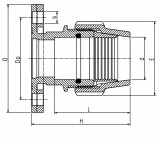 COMPRESSION FLANGE ADAPTOR 50-1.1/2" ISO (2" TABLE)