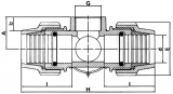 CROSS W/FEMALE ADAPTOR 20-20-20-20-3/4"