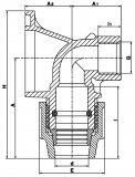 WALL PLATE ELBOW METRIC 16-1/2"