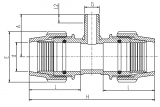 TEE METRIC EXTENDED M-THREADED OFFTAKE 40-3/4"