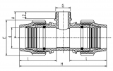 TEE METRIC M-THREADED OFFTAKE 50-1.1/4"-50