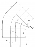 BEND 11D SEAMLESS LONG SPIGOT PE100 SDR7.4 110