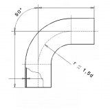 BEND 90D SEAMLESS LONG SPIGOT PE100 SDR7.4 110