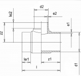 REDUCING TEE INJECTED LONG SPIGOT PE100 SDR11 90X50