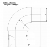 BEND 90D INJECTED LONG SPIGOT PE100 SDR11 32