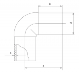 ELBOW 90D INJECTED LONG SPIGOT PE100 SDR11 32