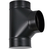 Stove Pipe Cleanout Tee/Cap Black, 6"