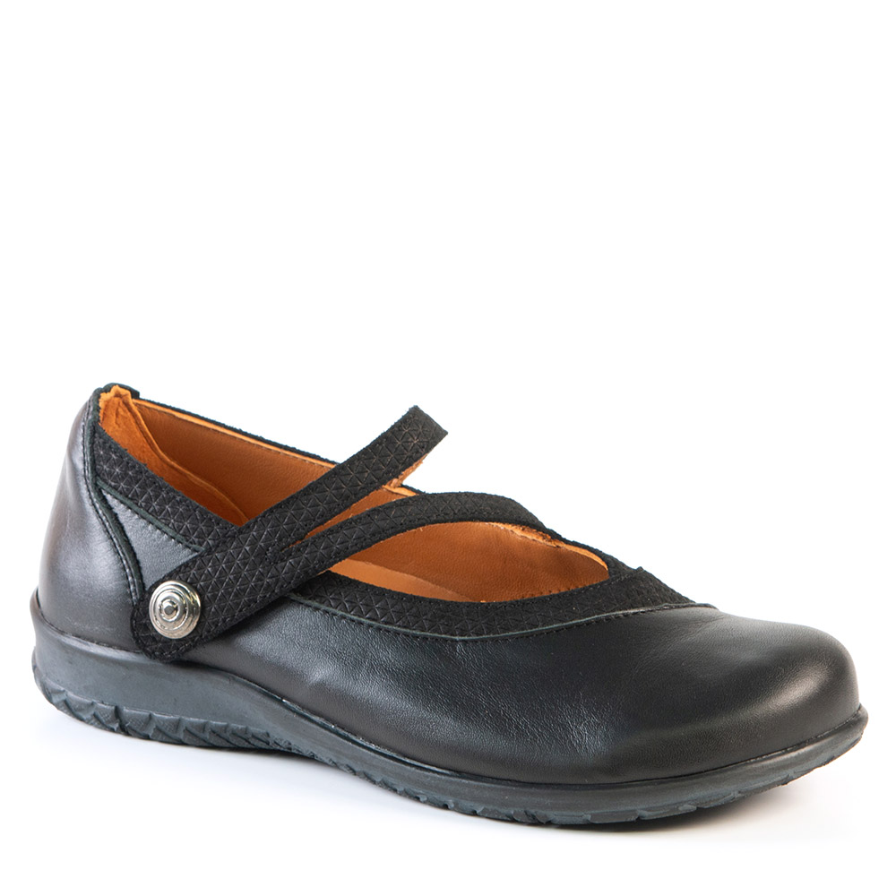 Sol - Black, Mary jane with velcro strap