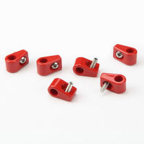 Red Plastic Single Line Clamps for 7/16" - 6 Pieces