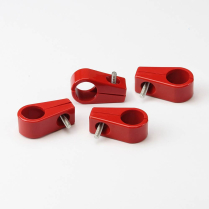 Red Plastic Single Line Clamps for 1/2" - 4 Pieces
