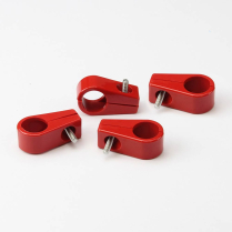 Red Plastic Single Line Clamps for 5/8" - 4 Pieces