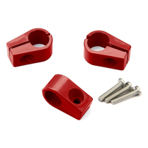 Red Plastic Single Line Clamps 11/16" or 8AN - 3 Pieces