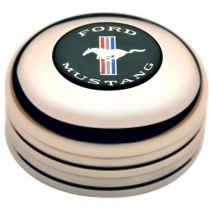 GT3 3 Bolt Std Mustang Logo Colored Horn Button - Polished