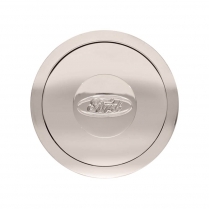 GT9 9 Bolt Small Engraved Ford Logo Horn Button - Polished