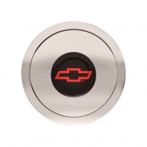 GT9 9 Bolt Small Red Chevy Bowtie Horn Button - Polished