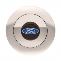 GT9 9 Bolt Large Blue Ford Logo Horn Button - Polished
