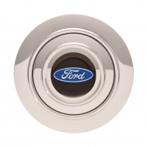 GT9 9 Bolt Blue Ford Logo Banjo Horn Button - Polished