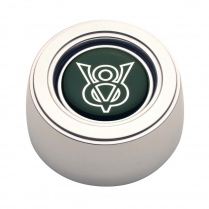 GT3 3 Bolt Hi-Rise Colored V8 Emblem Horn Button - Polished