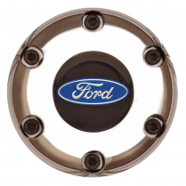 6 Hole Gasser/Euro Blue Ford Logo Horn Button - Polished