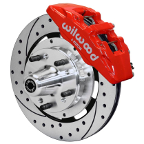 Mustang II DynaPro 12.19" Drilled Front Brake Kit - Red