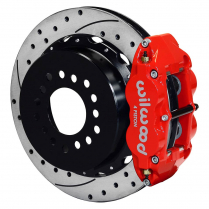 GM 12 Bolt 12.88" Drilled Rear Park Brake Kit - Red Calipers