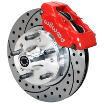 1979-90 GM See Appl 11" Drilled Front Brake Kit - Red