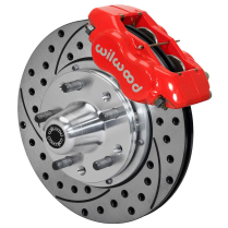 1970-73 Ford & Mercury Pro 11" Drill Front Brake Kt - Red