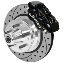 1973-89 Mopar (Se Appl.) 11" Drilled Front Brake Kit - Black