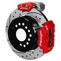 New 9" Ford Big 12.19" Drilled 2.36" OS Rear Brake Kit - Red
