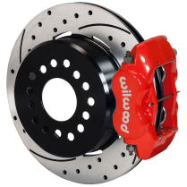 Big Flange Dynalite Drilled Rear Kit w/Parking Brake - Red