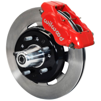 1955-57 Chevy Car 12.19" Non-Drill Front Brake Kit - Red