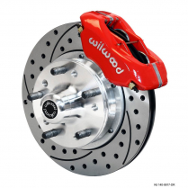 Pro Spindle 11" Drilled Front Brake Kit - Red