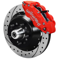 Pro Spindle 14" Drilled Front Brake Kit - Red