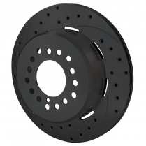 Left Drilled Rotor - Black 12"